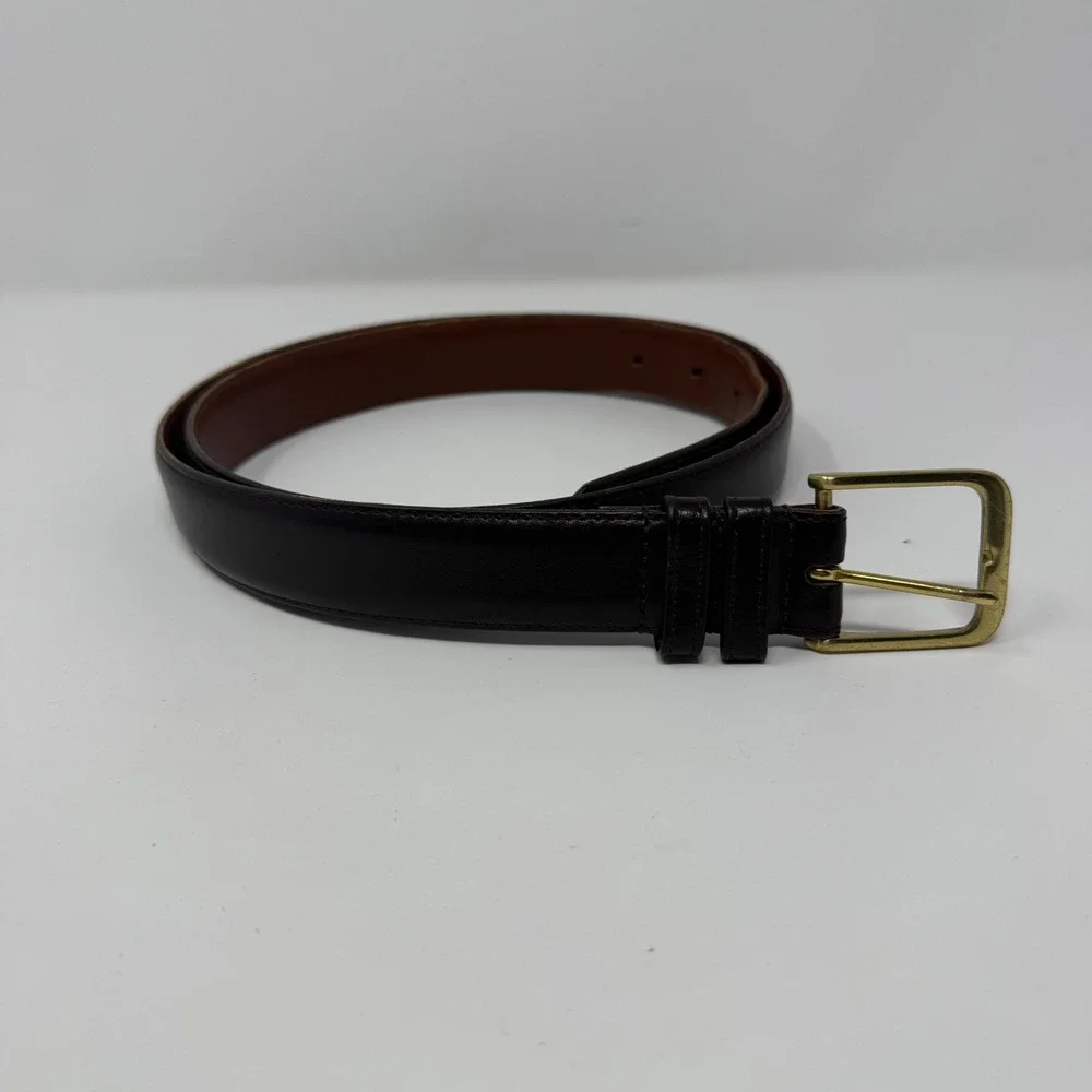 Coach 5800 Mocha Burnished Cowhide Brown Brass Buckle Belt Men's 40